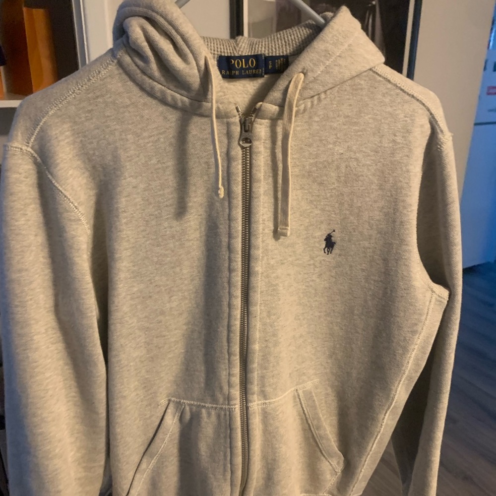 Ralph lauren polo hoodie grey mens